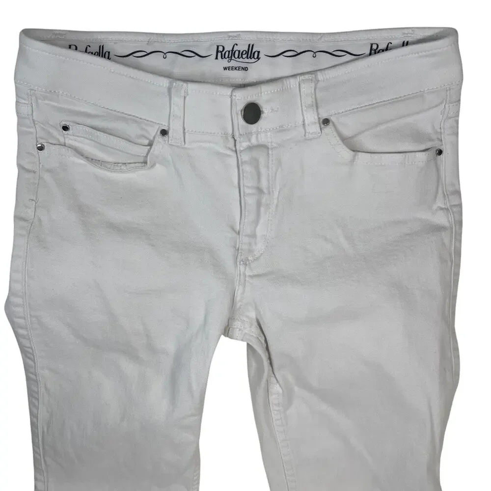 RAFAELLA Weekend White Skinny Denim Jeans Slim Lift Trim Comfort Size 4